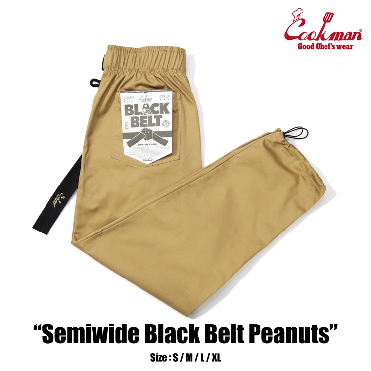 Cookman Chef Pants Semiwide Black Belt Peanuts - Main Image