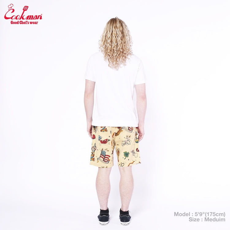 Chef Short Pants - Old Tattoo : Beige