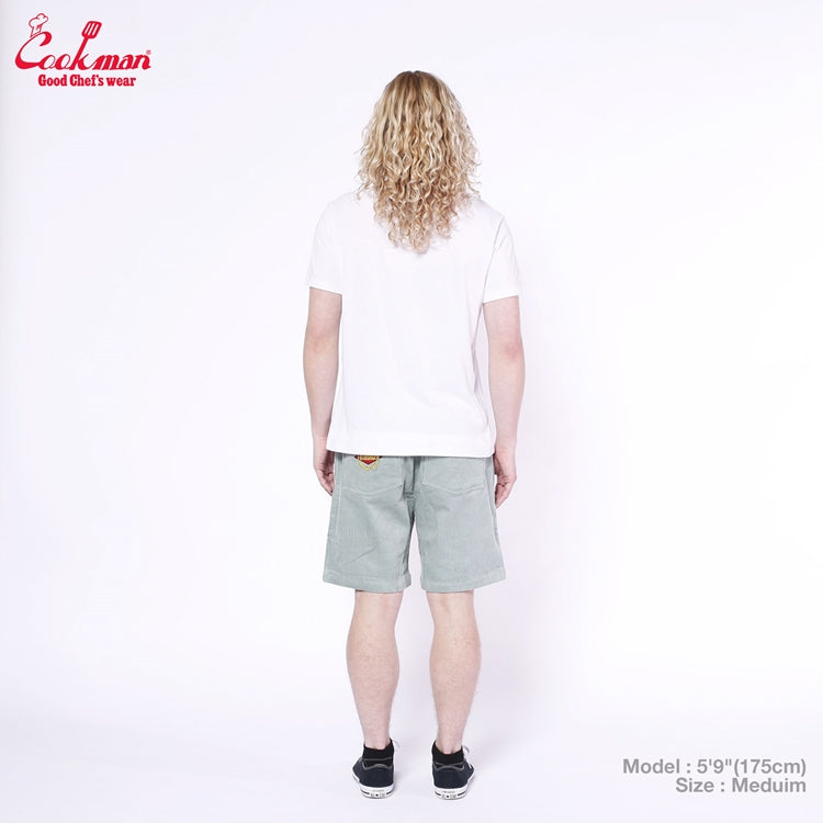 Cookman Chef Short Pants Front Pocket - Corduroy : FAT Blue