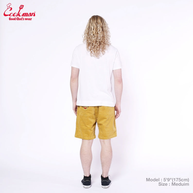 Cookman Chef Short Pants Front Pocket - Corduroy : FAT Yellow