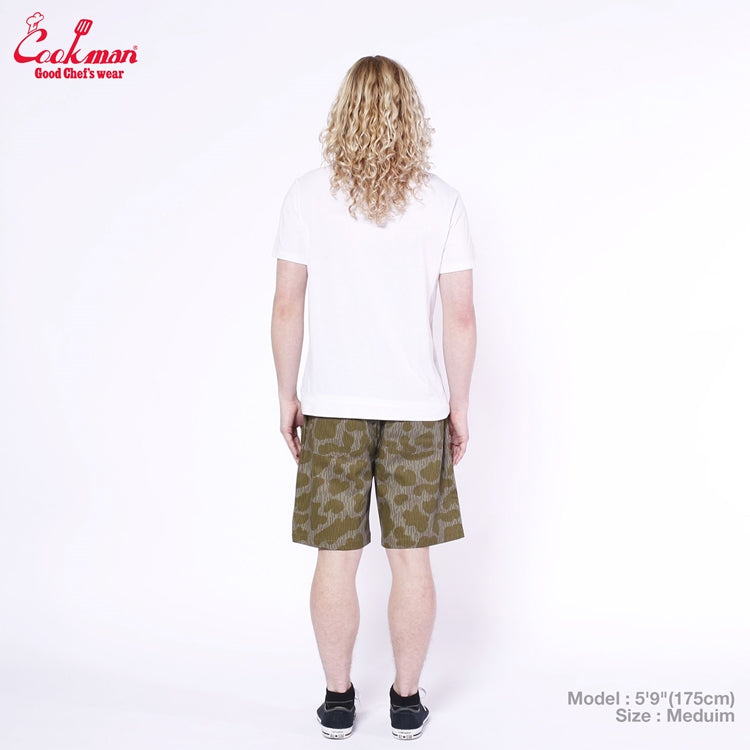 Cookman Chef Short Pants Front Pocket - Raindrop Camo : Green