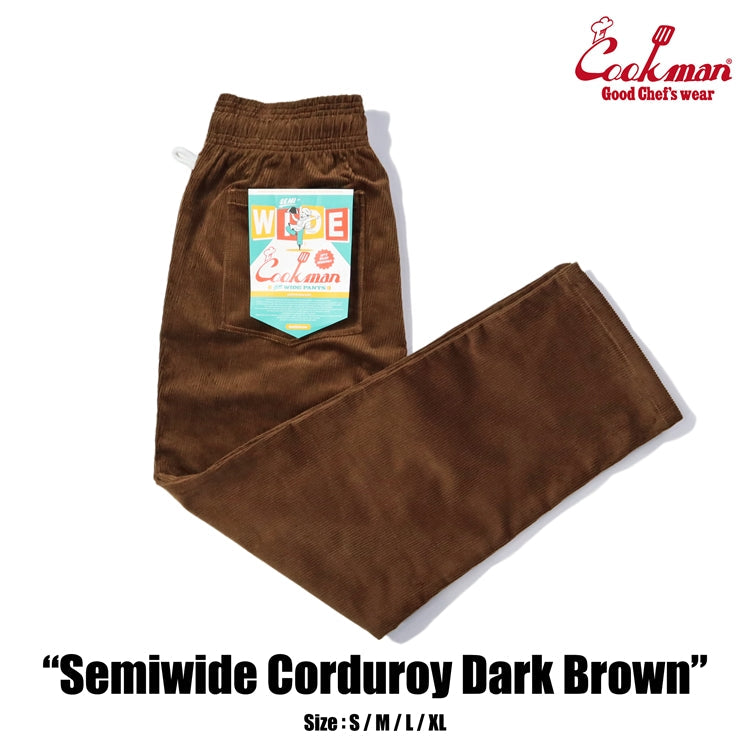 Cookman Chef Pants Semiwide - Corduroy : Dark Brown