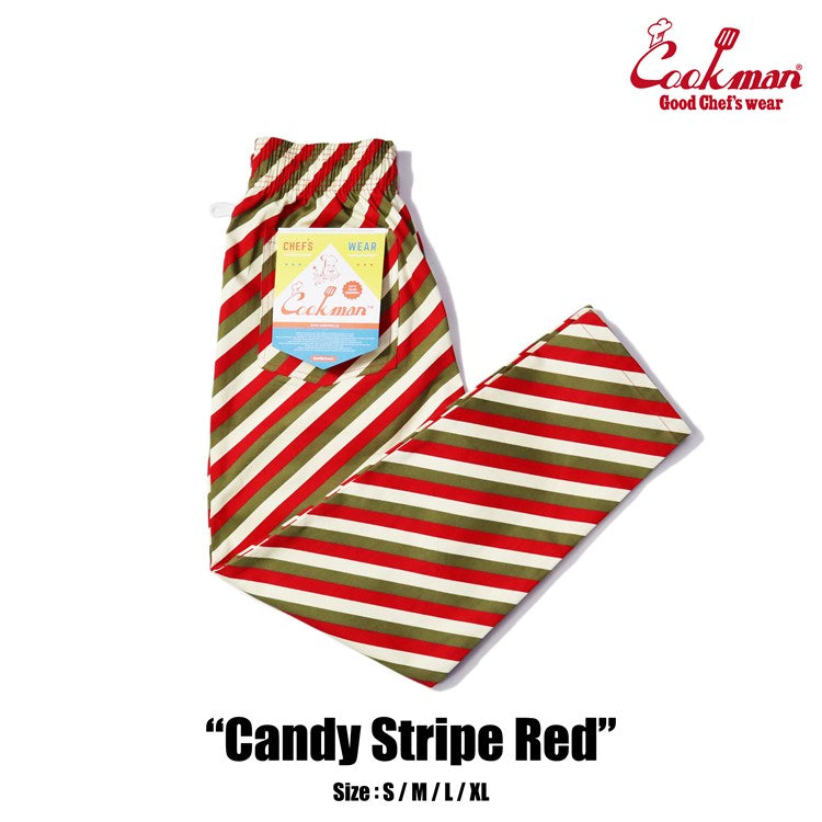 Cookman Chef Pants - Candy Stripe : Red