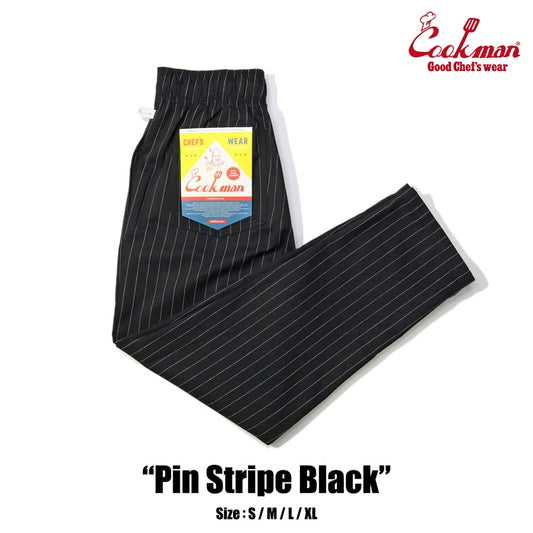 Cookman Chef Pants - Pin Stripe : Black