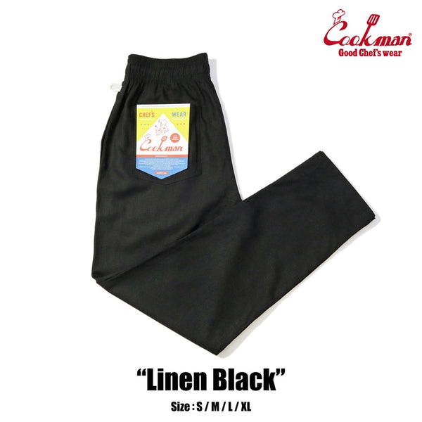cookman chef pants paiseley black Lサイズ Chef Pants - Linen : Black