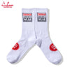 Cookman Rib Crew Socks - Vision Logo : White