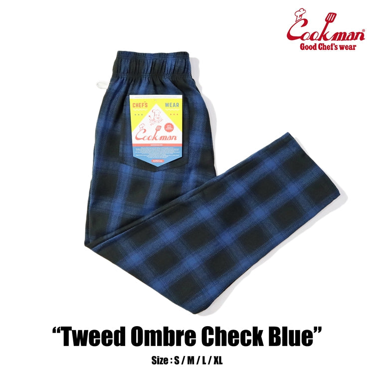 Cookman Chef Pants - Tweed Ombre Check : Blue