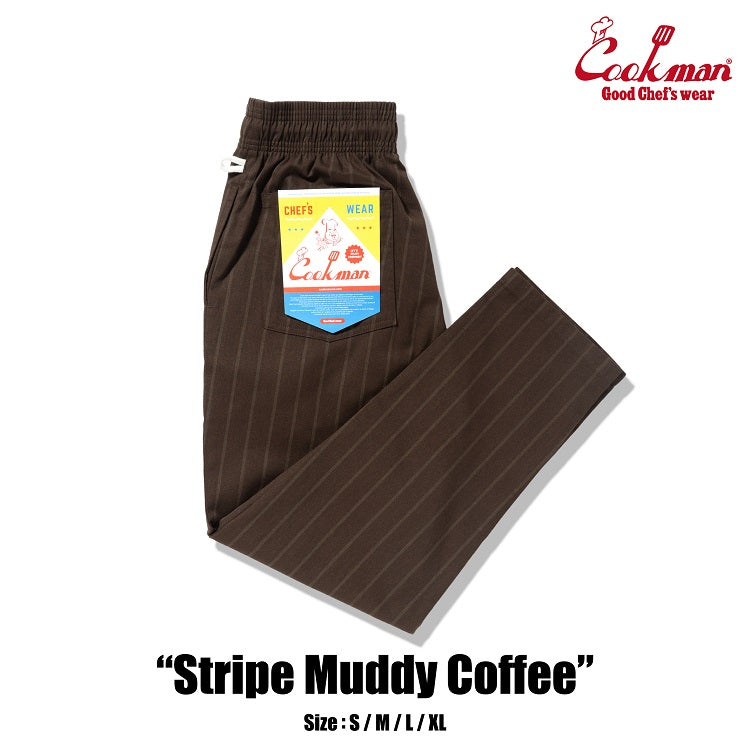 Cookman Chef Pants - Stripe Muddy Coffee