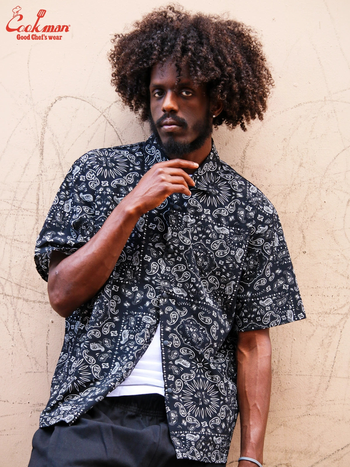 Work Shirts Short Sleeve Light -  Paisley : Black