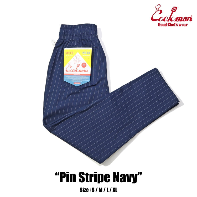 Cookman Chef Pants - Pin Stripe : Navy