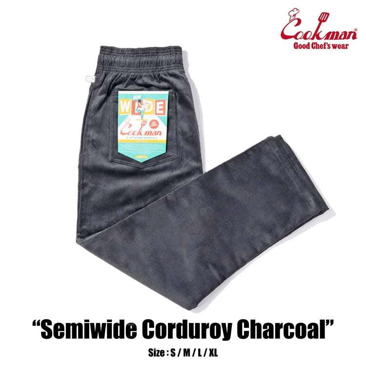 Cookman Chef Pants Semiwide - Corduroy : Charcoal