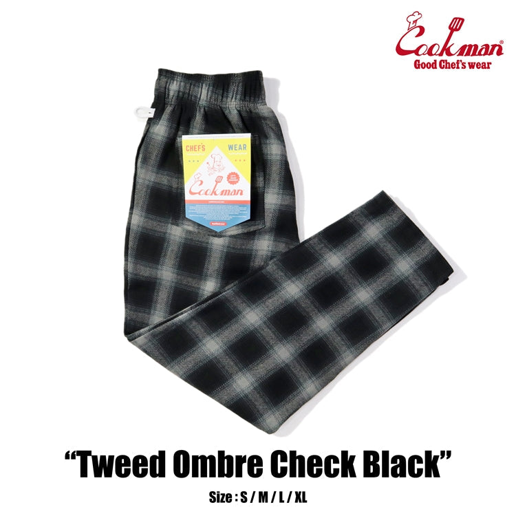 Cookman Chef Pants - Tweed Ombre Check : Black