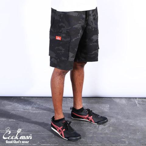 Chef Short Pants Cargo - Ripstop Camo Black (Woodland)
