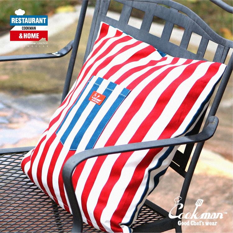 Cookman Pocket Cushion Cover (Reversible) - Wide Stripe : Navy & Red