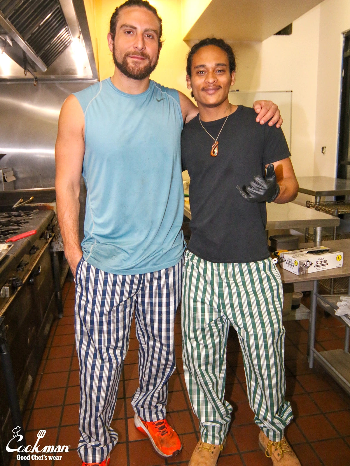 Chef Pants Semiwide -  PALAKA Check : Navy