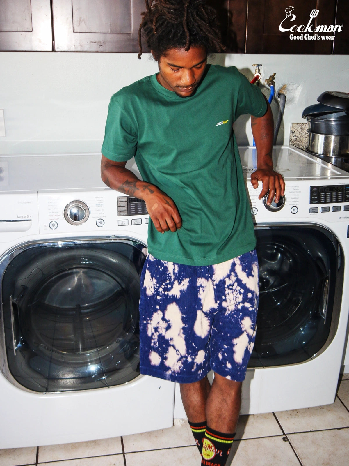 Chef Short Pants - Corduroy Bleach : Navy