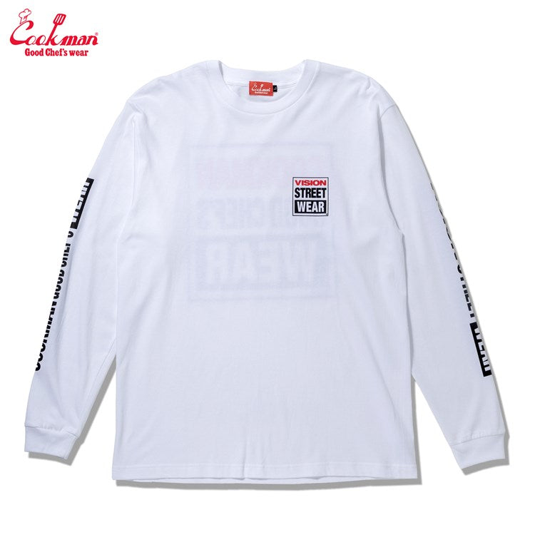 Cookman Long Sleeve Tees - Vision Logo : White