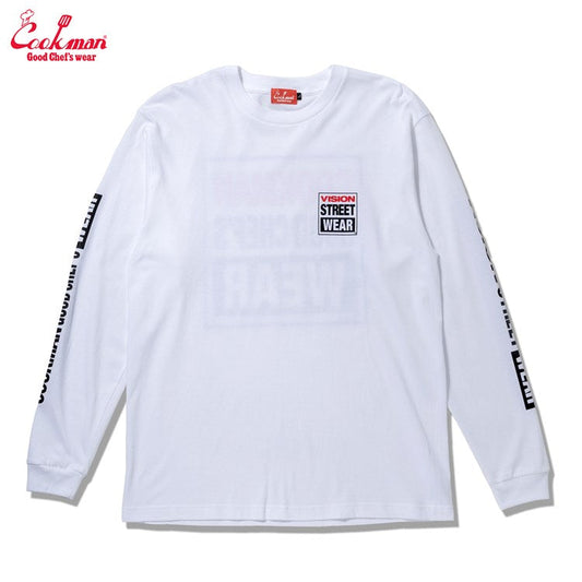 Cookman Long Sleeve Tees - Vision Logo : White