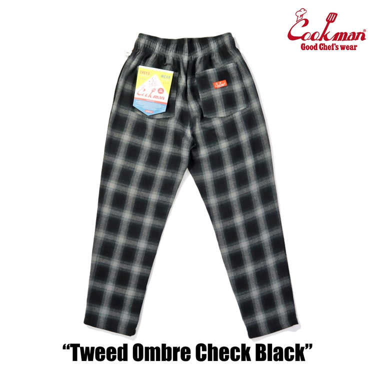 Cookman Chef Pants - Tweed Ombre Check : Black