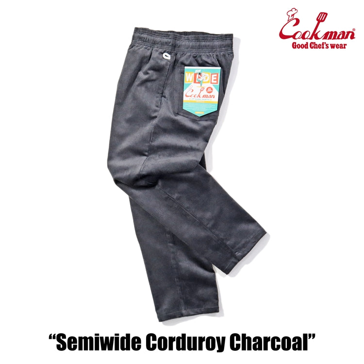 Cookman Chef Pants Semiwide - Corduroy : Charcoal