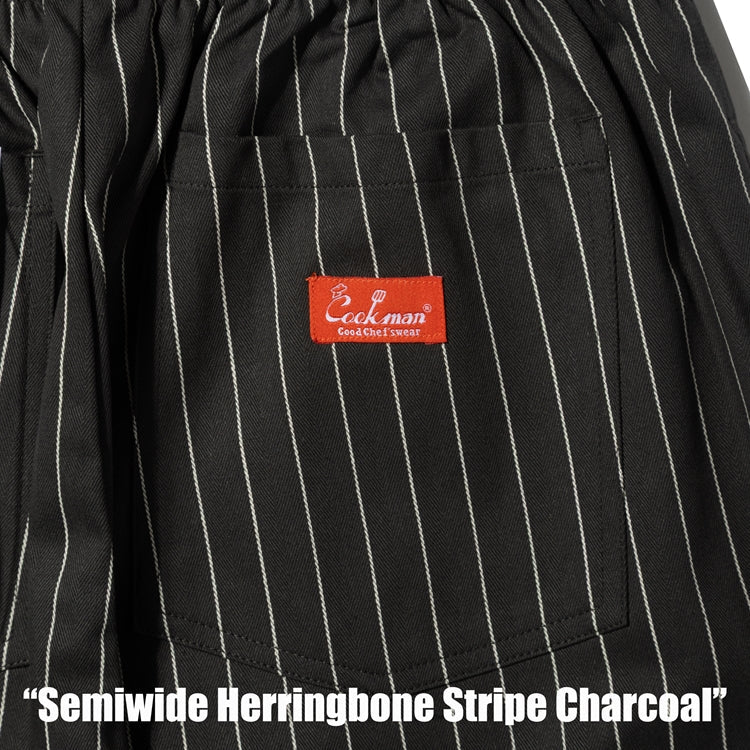 Cookman Chef Pants Semiwide -  Herringbone Stripe : Charcoal