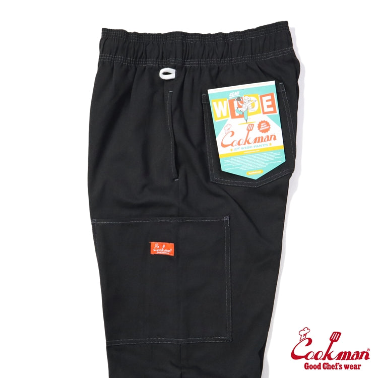 Cookman Chef Pants Semiwide - Front Pocket Duck Canvas : Black