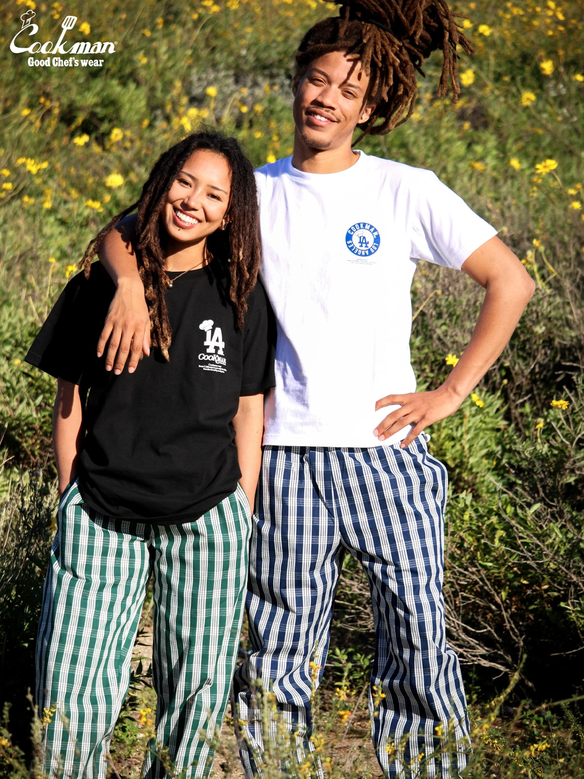 Chef Pants Semiwide -  PALAKA Check : Navy