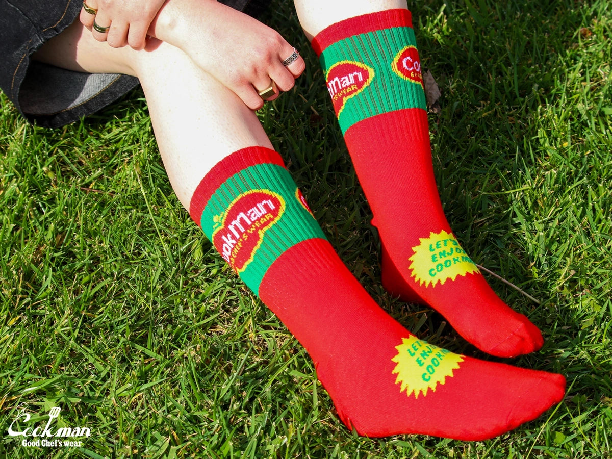 Rib Crew Socks -  Tomato
