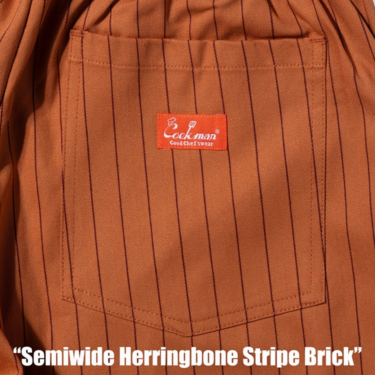 Cookman Chef Pants Semiwide -  Herringbone Stripe : Brick