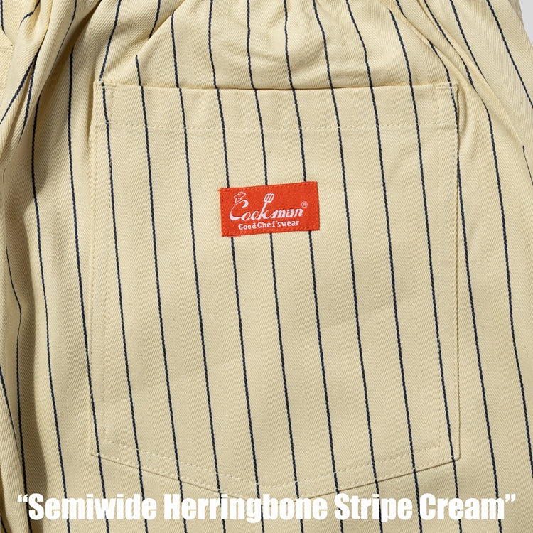 Cookman Chef Pants Semiwide -  Herringbone Stripe : Cream