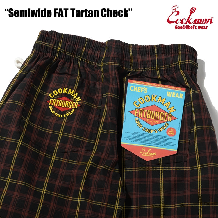 Cookman Chef Pants Semiwide : FAT Tartan Check