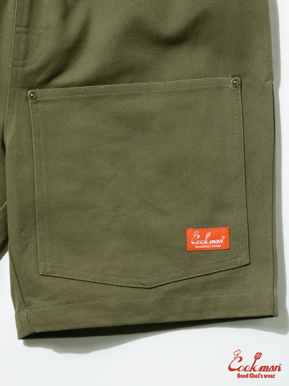Chef Short Pants  Front pocket - Duck Canvas Olive
