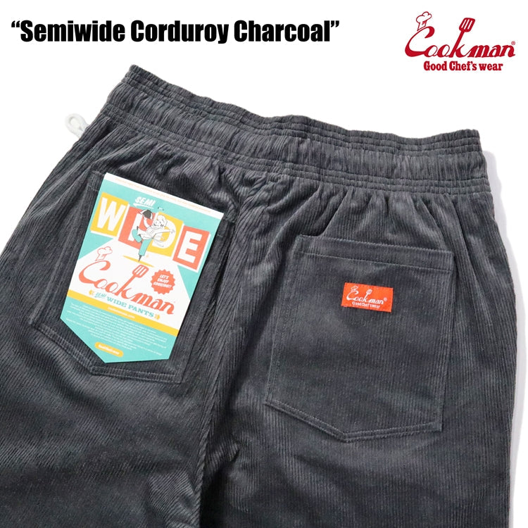 Cookman Chef Pants Semiwide - Corduroy : Charcoal