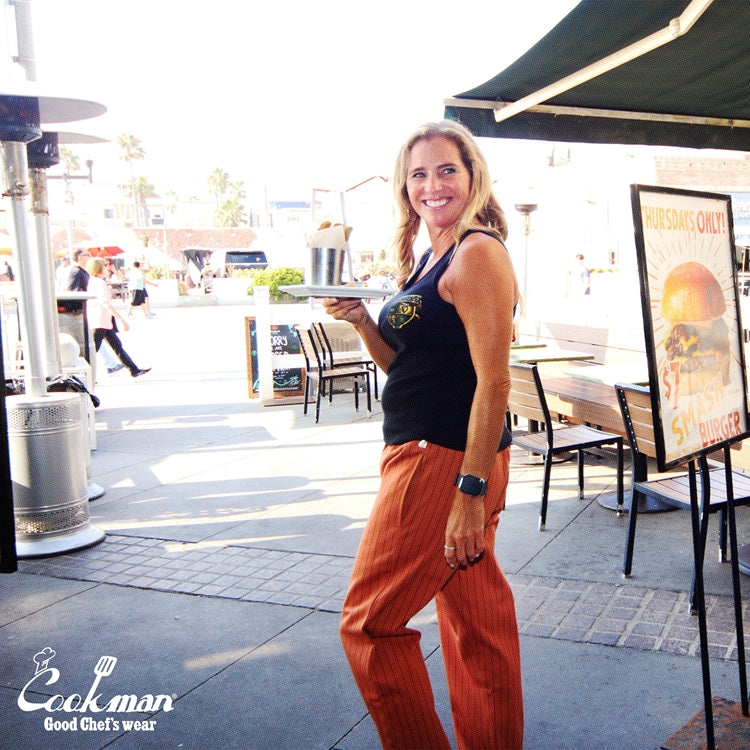 Cookman Chef Pants Semiwide -  Herringbone Stripe : Brick