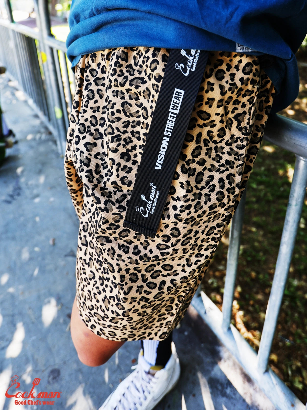 Chef Pants Short Black Belt  - Vision Leopard : Beige