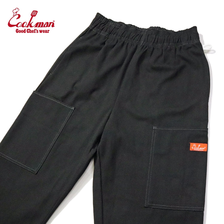 Cookman Chef Pants Semiwide - Front Pocket Duck Canvas : Black