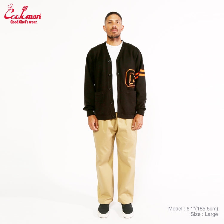 Cookman Knitted Cardigan - Letterman : Black