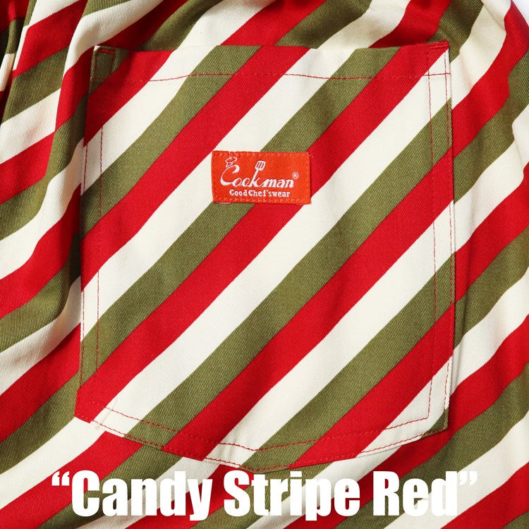 Cookman Chef Pants - Candy Stripe : Red