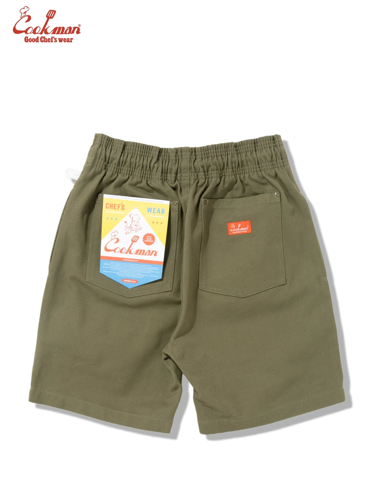 Chef Short Pants  Front pocket - Duck Canvas Olive