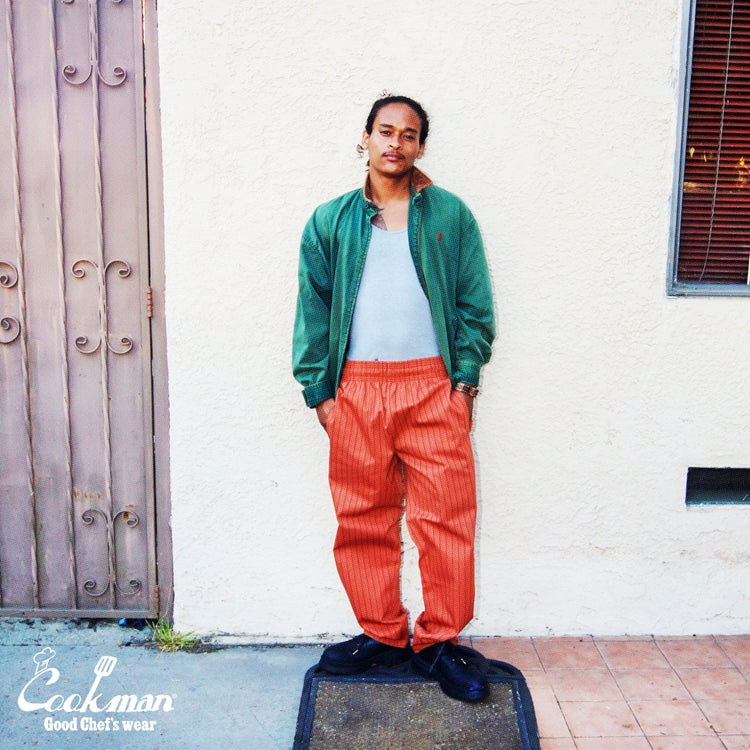 Cookman Chef Pants Semiwide -  Herringbone Stripe : Brick