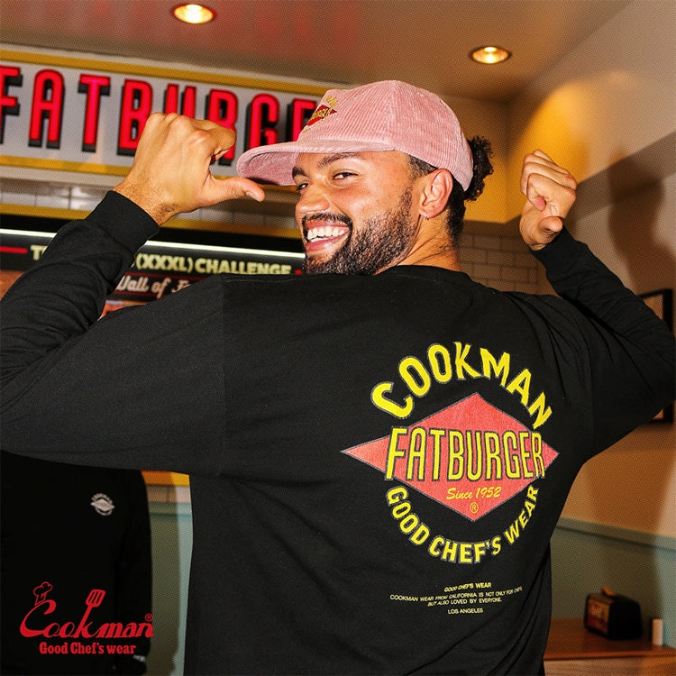 Cookman Washed Long Sleeve Tees - FAT Mean : Black