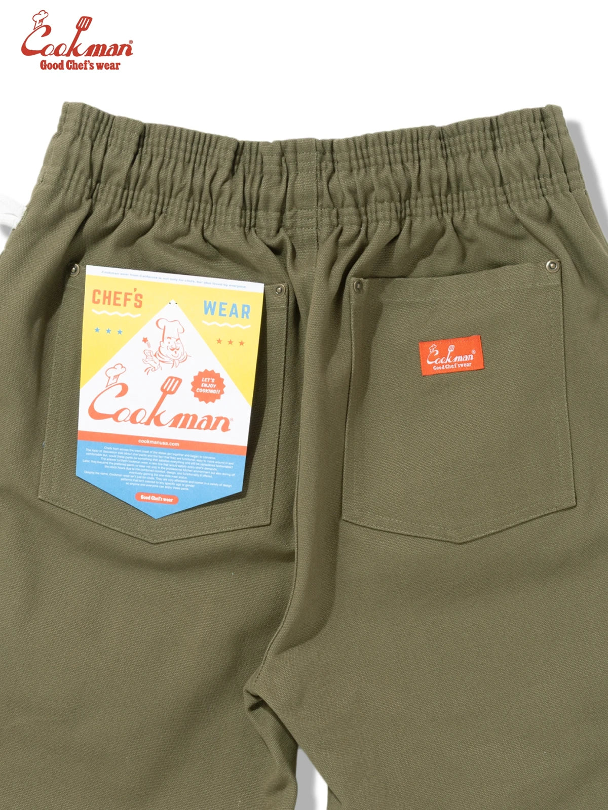 Chef Short Pants  Front pocket - Duck Canvas Olive