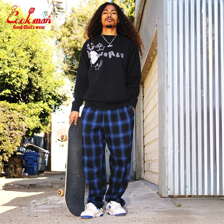 Cookman Chef Pants - Tweed Ombre Check : Blue