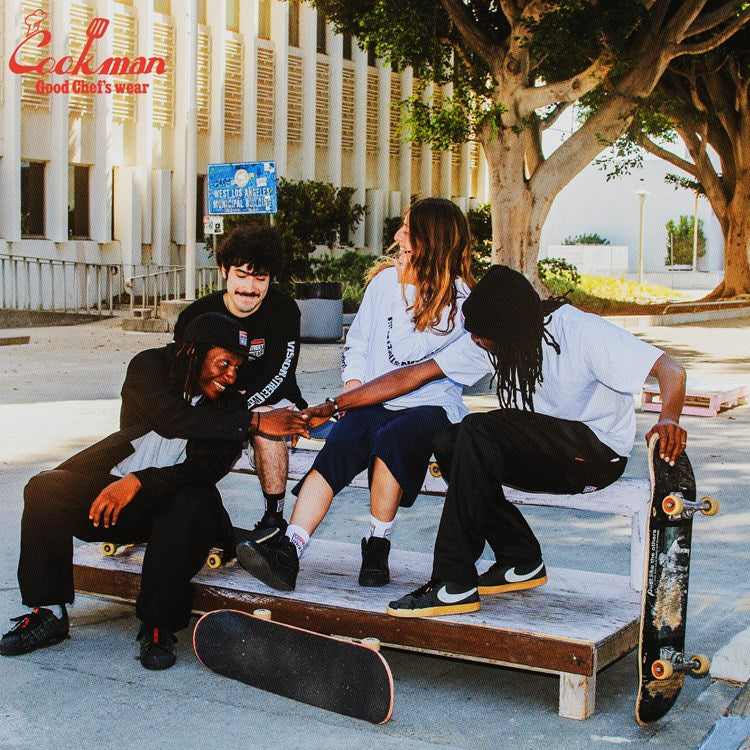 Cookman Rib Crew Socks - Vision Logo : White