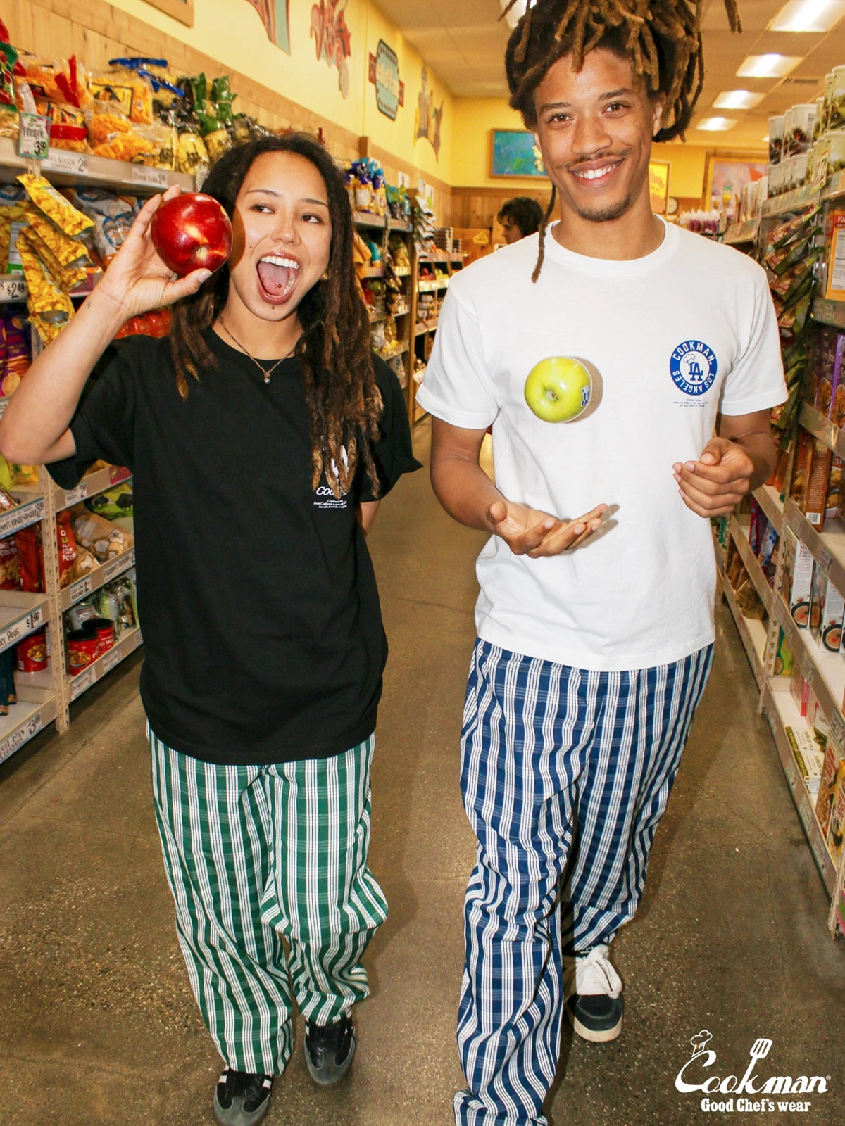 Chef Pants Semiwide -  PALAKA Check : Navy