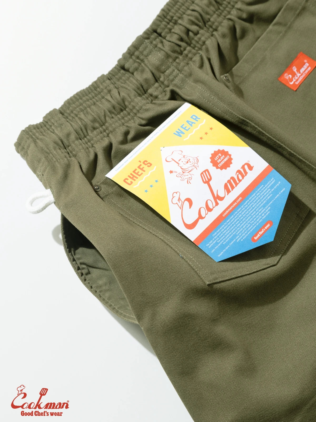 Chef Short Pants  Front pocket - Duck Canvas Olive