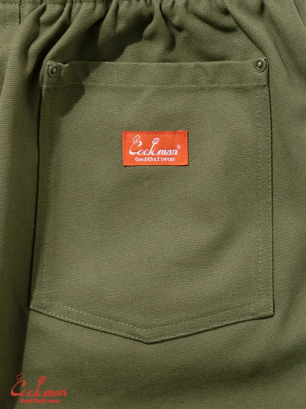 Chef Short Pants  Front pocket - Duck Canvas Olive