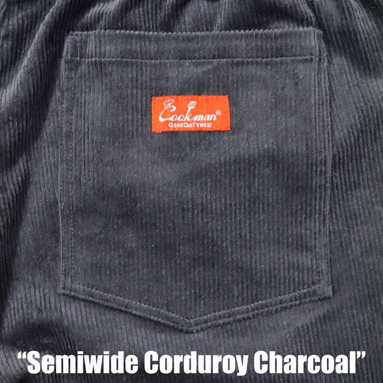 Cookman Chef Pants Semiwide - Corduroy : Charcoal