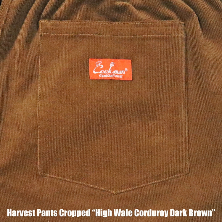 Cookman Harvest Pants Cropped - High Wale Corduroy : Dark Brown