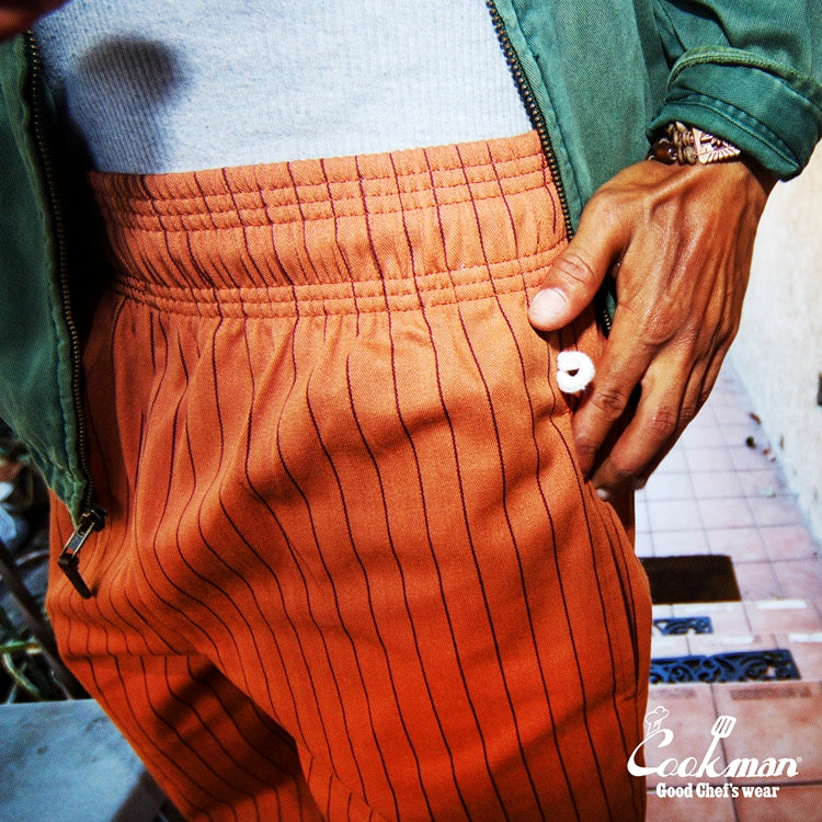 Cookman Chef Pants Semiwide -  Herringbone Stripe : Brick